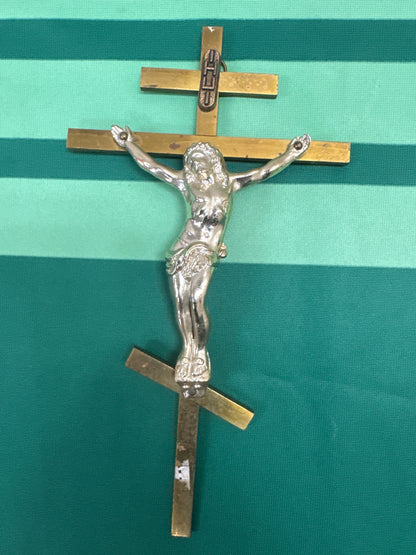 Crucifix 32 - visual medium weight brass 9.5”x5.5”