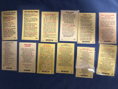 Laminated Holy Cards 17 - Made in Italy Lot of 12, Various Saints/Prayers, See Pictures
