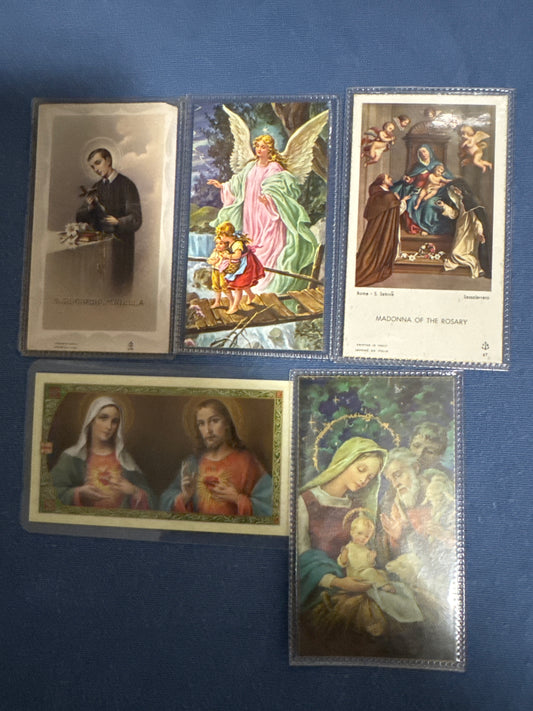 Laminated Holy Cards 38 - Made in Italy Lot of 5 vintage/antique