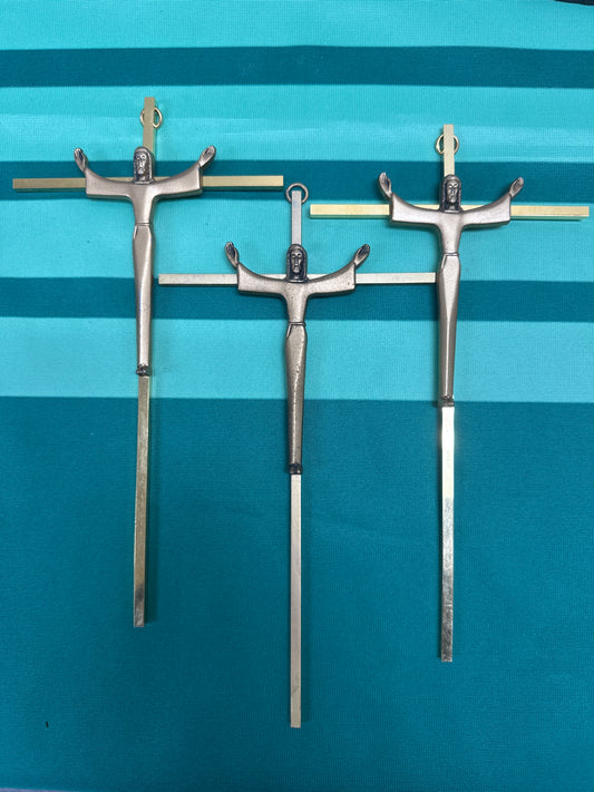 Crucifix 45 - lot of 3 brass 10”x5”