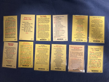 Laminated Holy Cards - Made in Italy Lot of 12, Various Saints/Prayers, See Pictures