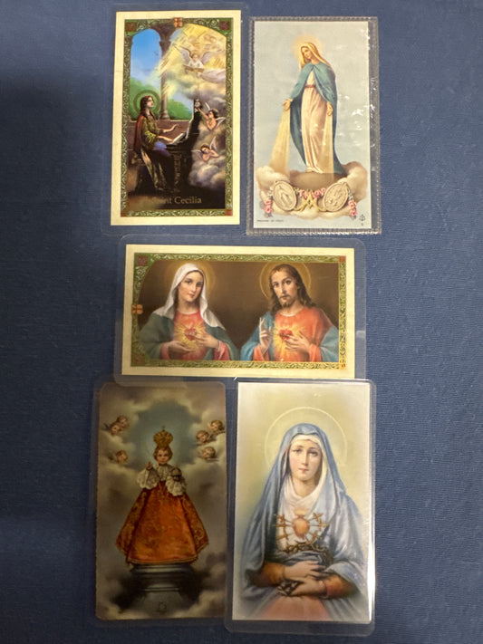 Laminated Holy Cards 36 - Made in Italy Lot of 5 vintage/antique