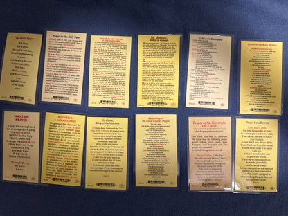 Laminated Holy Cards 21 - Made in Italy Lot of 12, Various Saints/Prayers, See Pictures