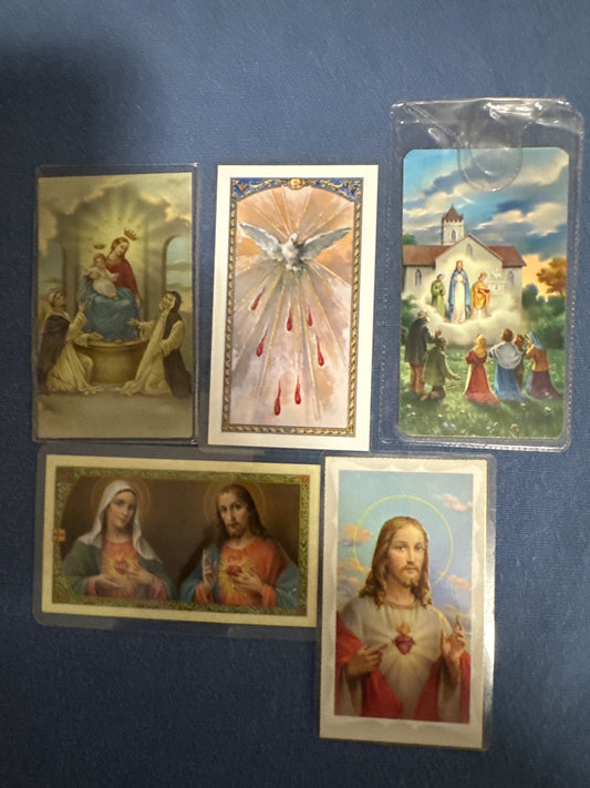 Laminated Holy Cards 40 - Made in Italy Lot of 5 vintage/antique