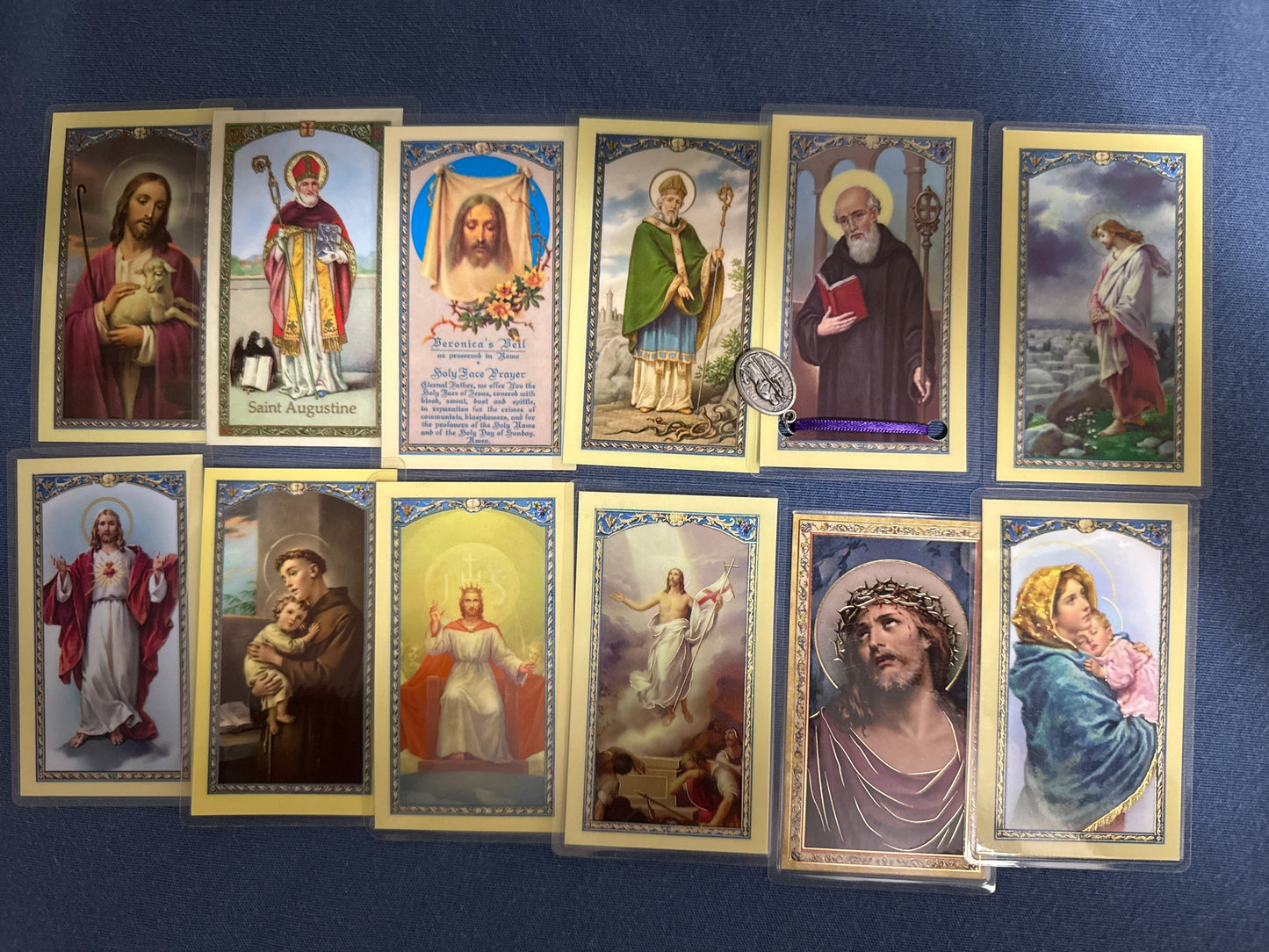Laminated Holy Cards 24 - Made in Italy Lot of 12, Various Saints/Prayers, See Pictures