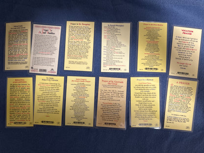 Laminated Holy Cards 22 - Made in Italy Lot of 12, Various Saints/Prayers, See Pictures