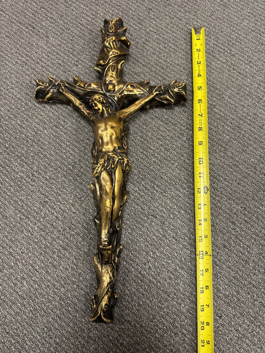 Crucifix 36 - large lightweight brass 20”x10.5”