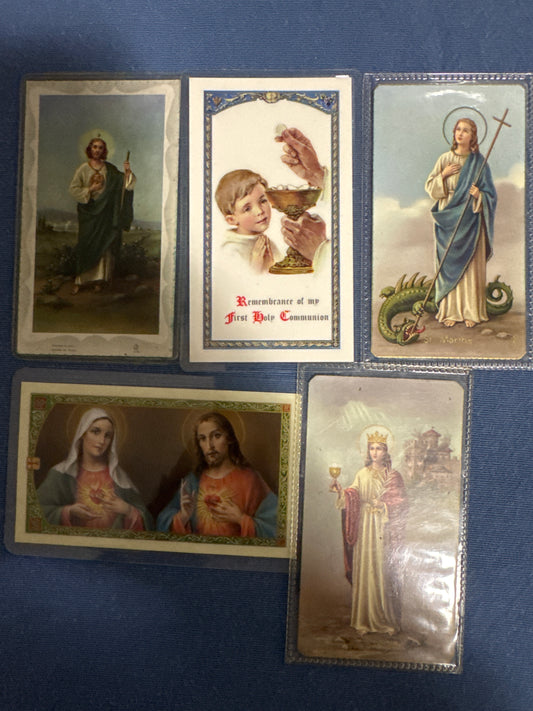 Laminated Holy Cards 41 - Made in Italy Lot of 5 vintage/antique