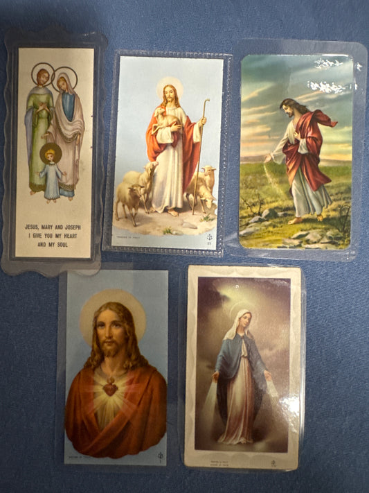 Laminated Holy Cards 37 - Made in Italy Lot of 5 vintage/antique