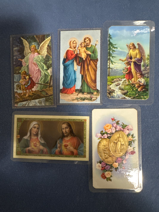 Laminated Holy Cards 42 - Made in Italy Lot of 5 vintage/antique