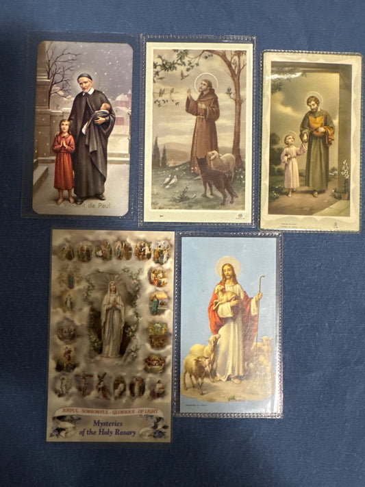 Laminated Holy Cards 39 - Made in Italy Lot of 5 vintage/antique