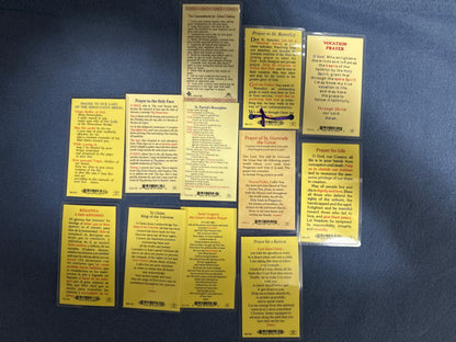 Laminated Holy Cards 23 - Made in Italy Lot of 12, Various Saints/Prayers, See Pictures