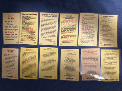 Laminated Holy Cards 16 - Made in Italy Lot of 12, Various Saints/Prayers, See Pictures