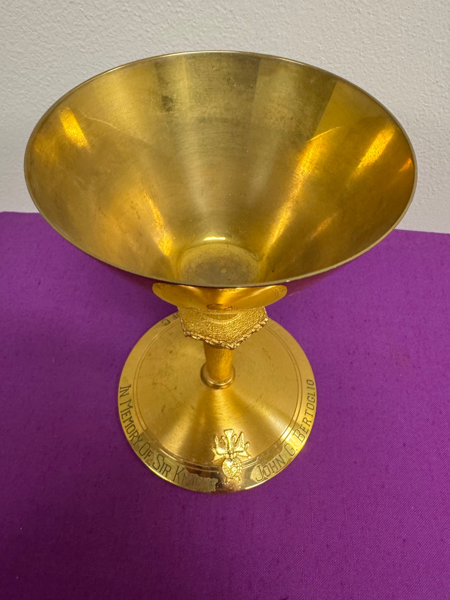 Chalice 8 - 6.75" Sturdy Liturigical Chalice KOC 4th Degree Knight Design