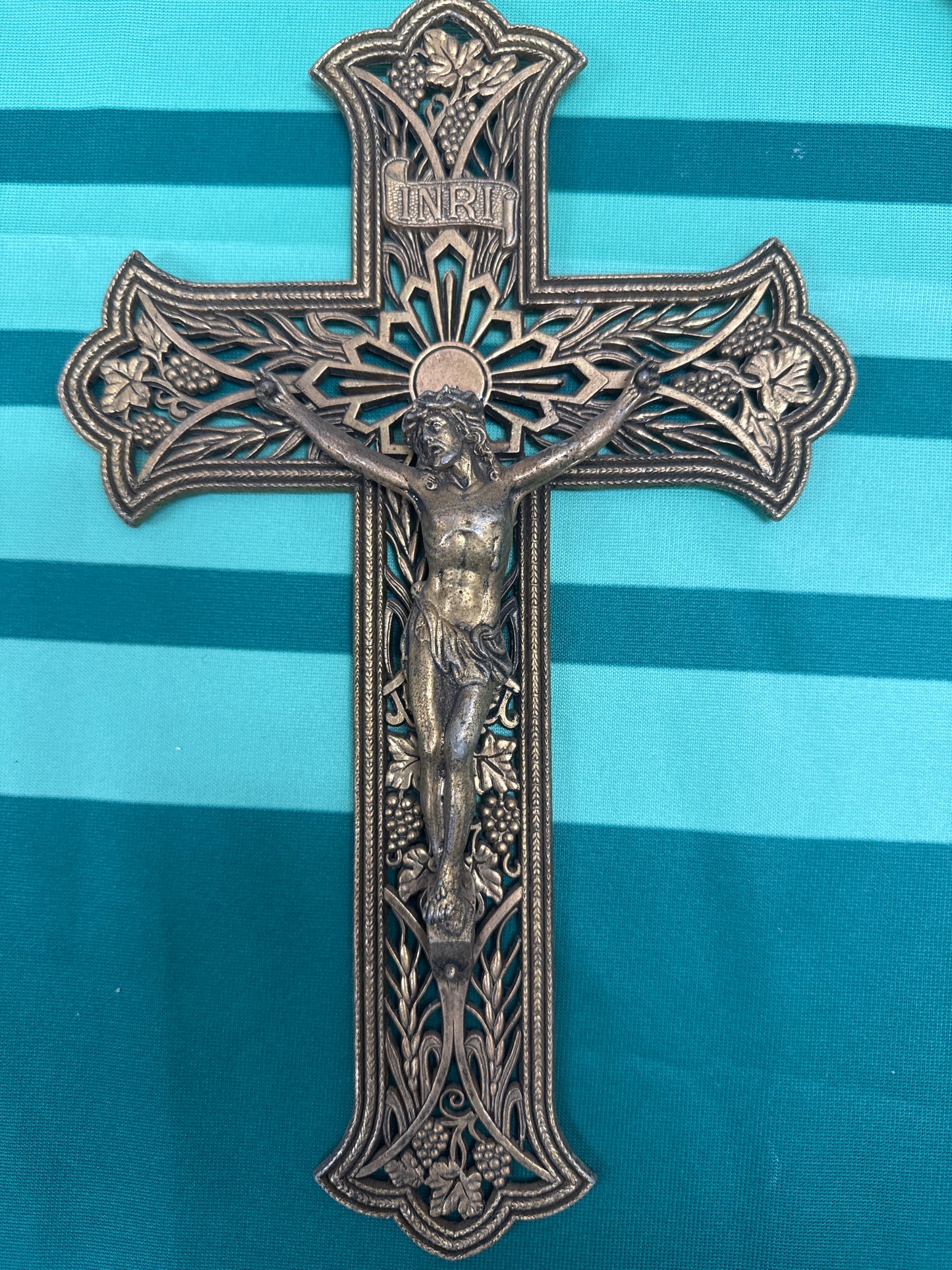 Crucifix 16 - heavy brass 12”x7.5”