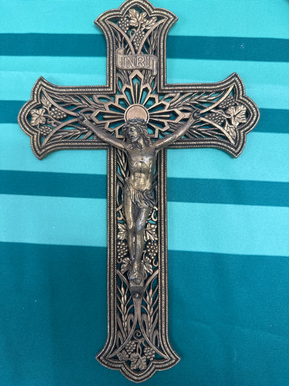 Crucifix 16 - heavy brass 12”x7.5”
