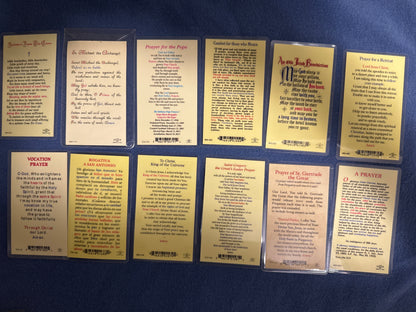 Laminated Holy Cards 19 - Made in Italy Lot of 12, Various Saints/Prayers, See Pictures