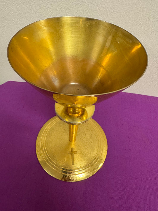 Chalice 4 - 7.5" Strudy Liturigical Chalice Flat Bottom Thin Stem