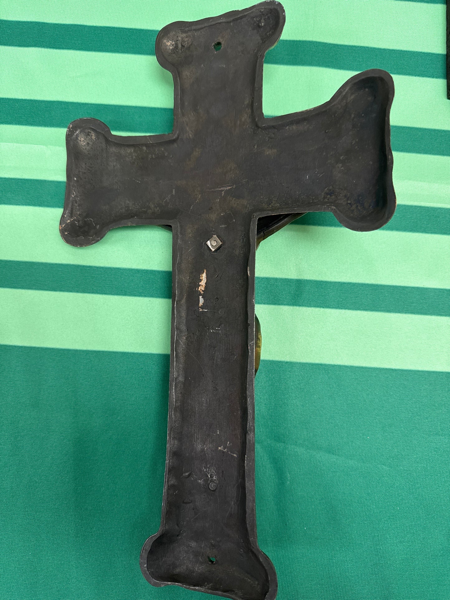 Crucifix 27 - amazing very heavy antique 14”x8” brass
