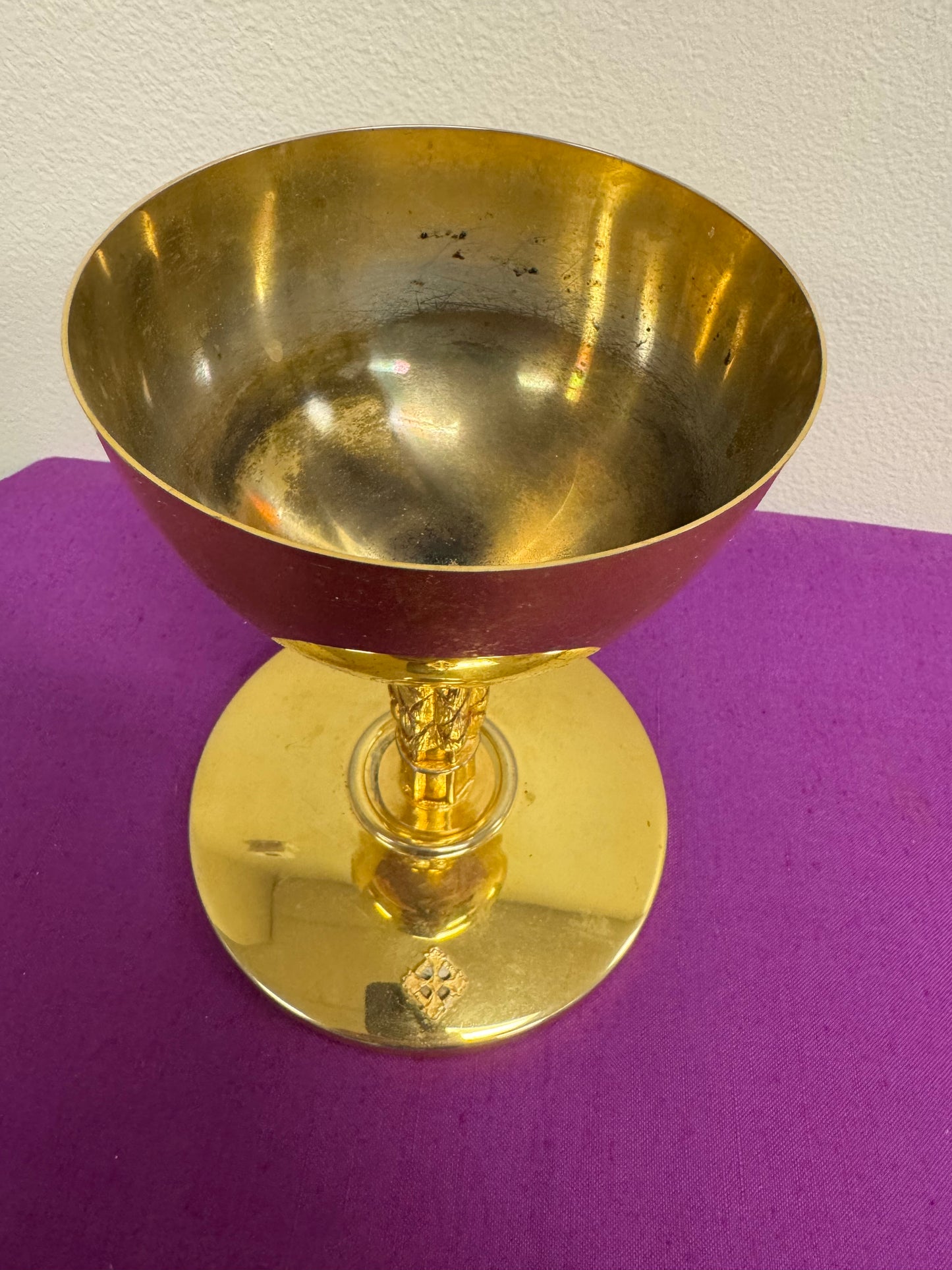 Chalice 6 - 6.75" Strudy Liturigical Chalice Flat Bottom Thick Stem